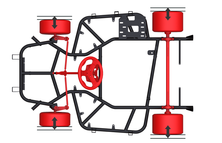 Регулируемая колея передней и задней оси